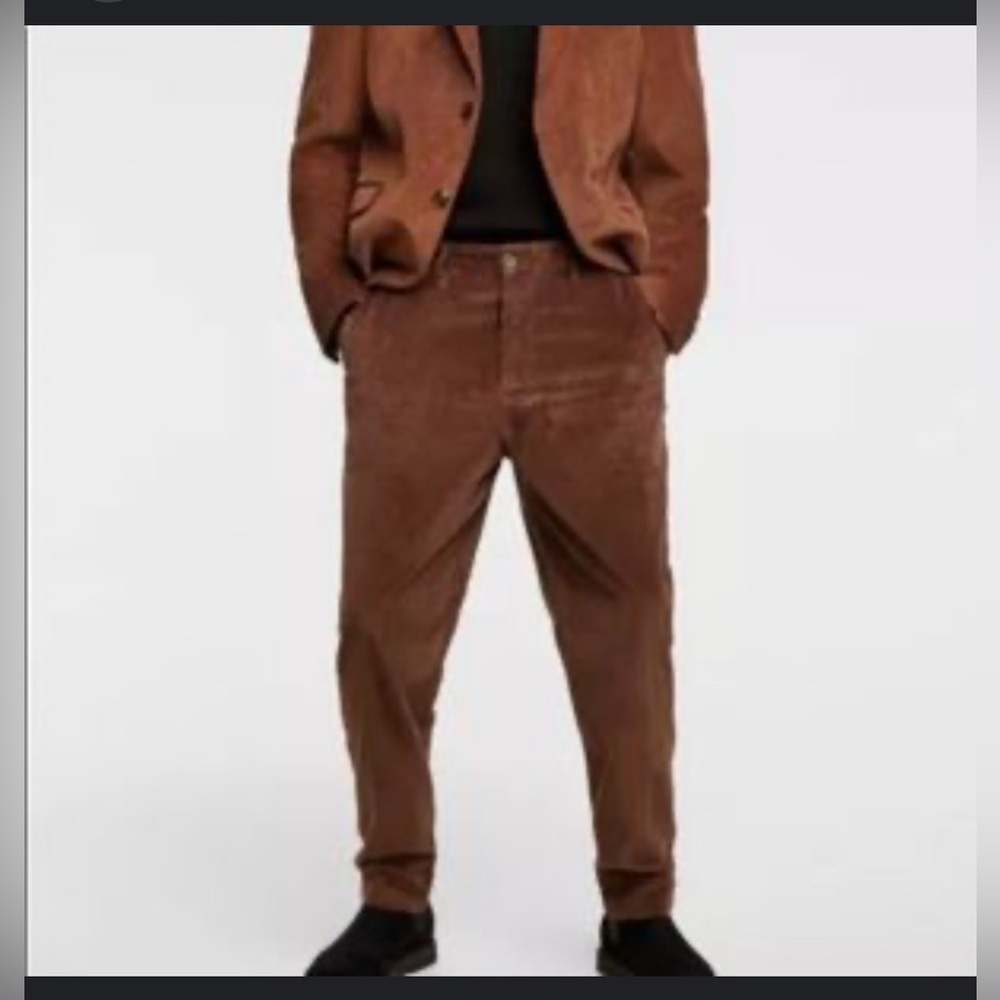 Zara Brown Corduroy Men’s Pants - Picture 2 of 9